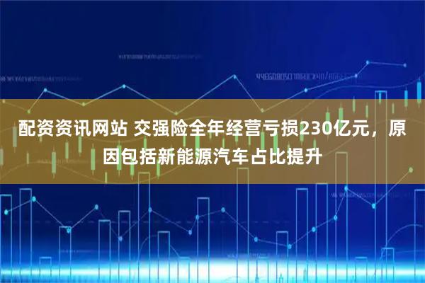 配资资讯网站 交强险全年经营亏损230亿元，原因包括新能源汽车占比提升
